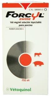 Forcyl Swine Vetoquinol: marbofloxacino inyectable en dosis única para ganado porcino