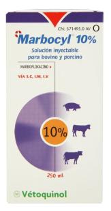 Marbocyl 10% Vetoquinol. Marbofloxacino inyectable en dosis múltiple